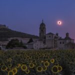 Depuis le champ de tournesols au pied du chateau de Castrojeriz
